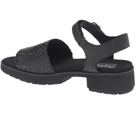MUNRO Conner Black Leather Woven Ankle Strap Sandal Women Size 8.5 NWT $210 - Picture 7 of 7